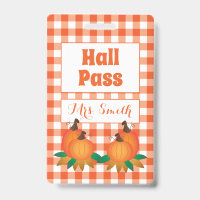 Herbstorange-Hall-Pass mit Namen