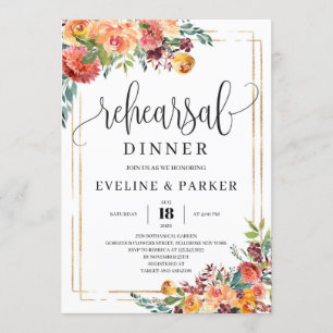 Herbstorange Marigold Probe Abendessen Einladung