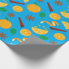 Herbstorange und Sternanise Nahtloser Erntedank Geschenkpapier