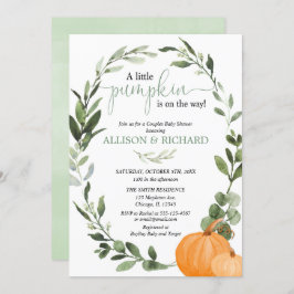 Herbstpaare Babydusche, geschlechtsneutrale Kürbis Einladung