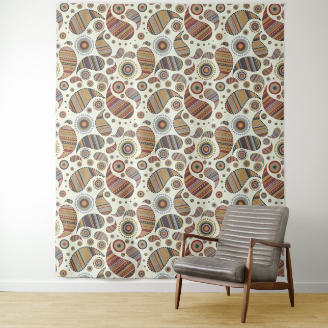Herbstpaisley Muster Wandteppiche (Beispiel)