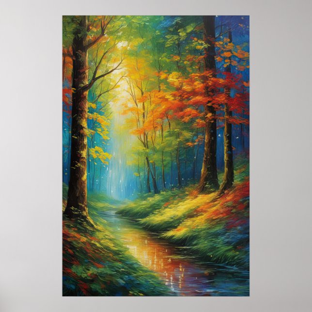 Herbstpalette, ein üppiger Wald Poster (Vorne)
