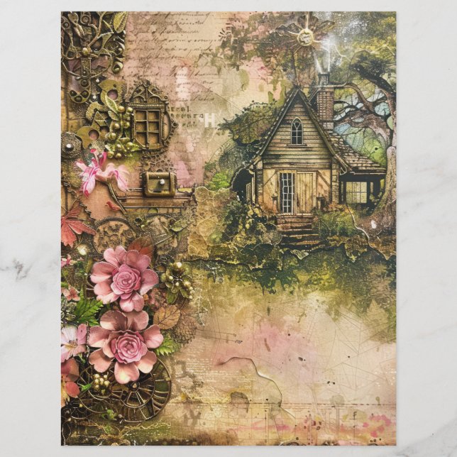 Herbstpapier der Junk Journal (Rückseite)