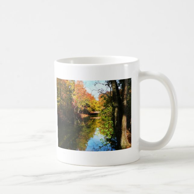 Herbstpark mit Brücke Kaffeetasse (Rechts)