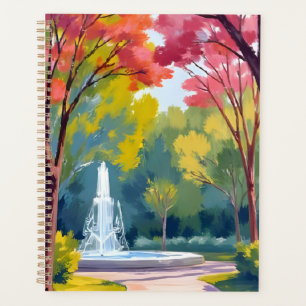 Herbstpark Wasserfarben Herbstlaub Planer