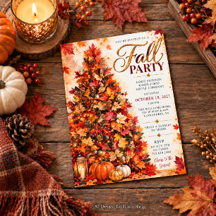 Herbstparty-Einladung   Herbstbaum Einladung