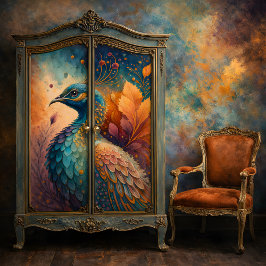 Herbstpfau Jewel Tone Bird Decoupage Seidenpapier