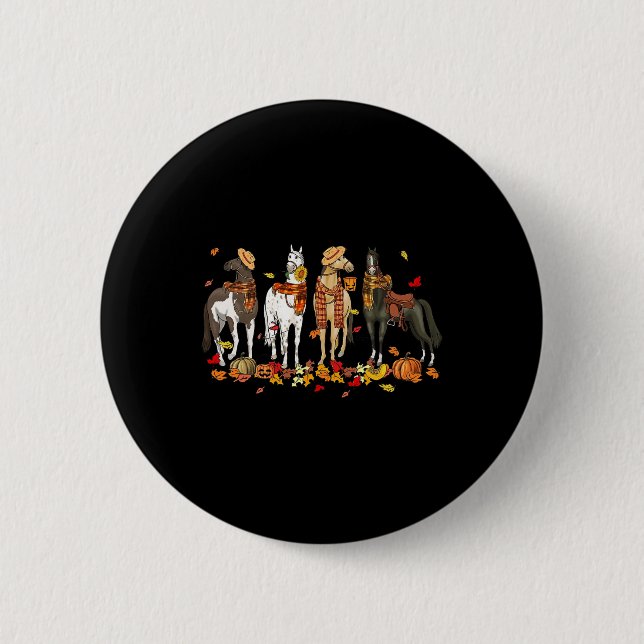 Herbstpferd-Erntedank - Herbstwoche Button (Vorderseite)