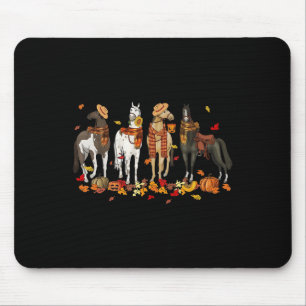 Herbstpferd Erntedankfest Pferd Herbstblätter West Mousepad