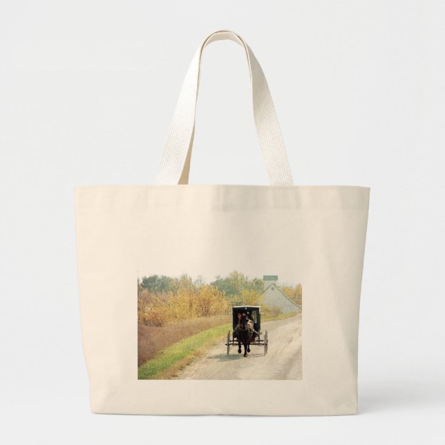 Herbstpferd und Buggy Jumbo Stoffbeutel (Vorne)