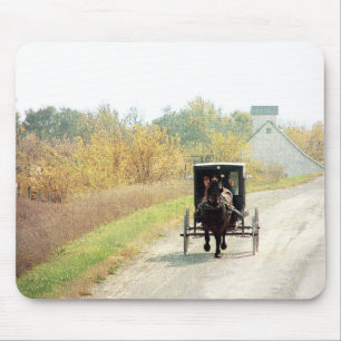 Herbstpferd und Buggy Mousepad