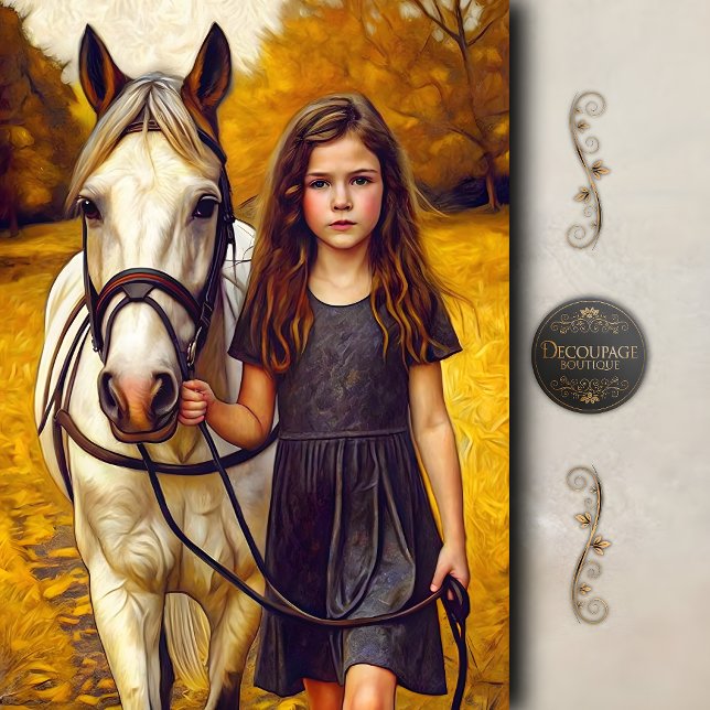 Herbstpferd Walk Decoupage Seidenpapier (Autumn Horse Walk Decoupage Tissue Paper)