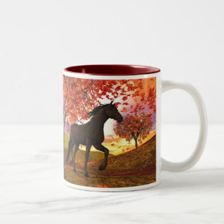Herbstpferd Zweifarbige Tasse