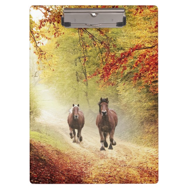 Herbstpferde Klemmbrett (Vorderseite)