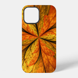 Herbstpflanze, moderne abstrakte fraktale Kunstbla iPhone 12 Hülle