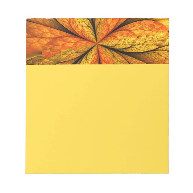 Herbstpflanze, moderne abstrakte fraktale Kunstbla Notizblock (Vorderseite)