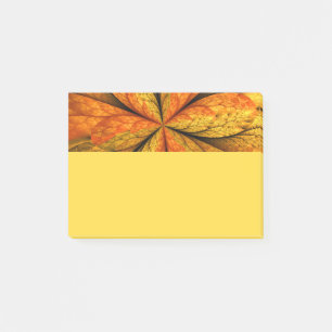 Herbstpflanze, moderne abstrakte fraktale Kunstbla Post-it Klebezettel