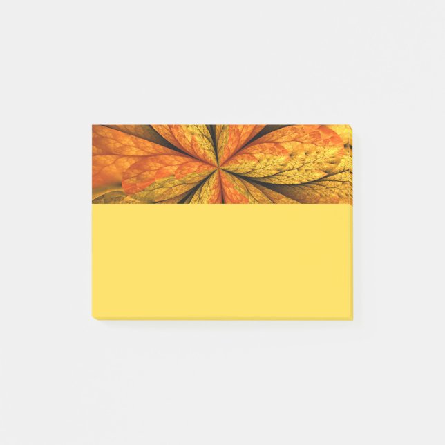 Herbstpflanze, moderne abstrakte fraktale Kunstbla Post-it Klebezettel (Vorderseite)