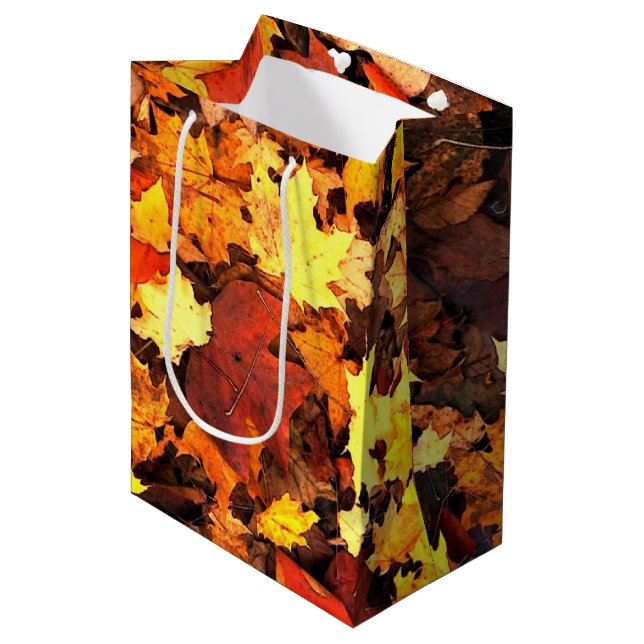 Herbstpflanzen, die Farben des Herbstes Mittlere Geschenktüte (Vorderseite Schrägansicht)