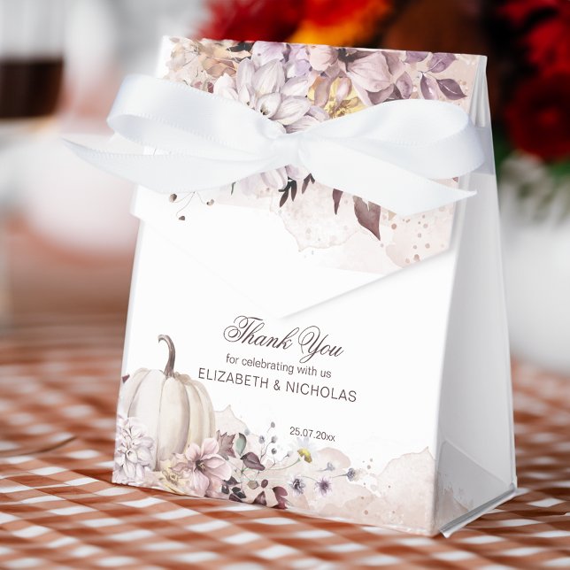 Herbstpflanzenkürbis pastellfarben danke geschenkschachtel (Fall foliage pumpkin pastel colors thank you favor boxes)