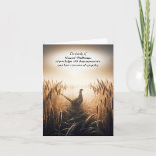 Herbstpheasant Beileid Danke Karte