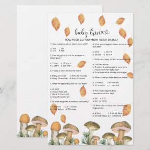 Herbstpilze - Baby Trivia Babyparty-Spiel