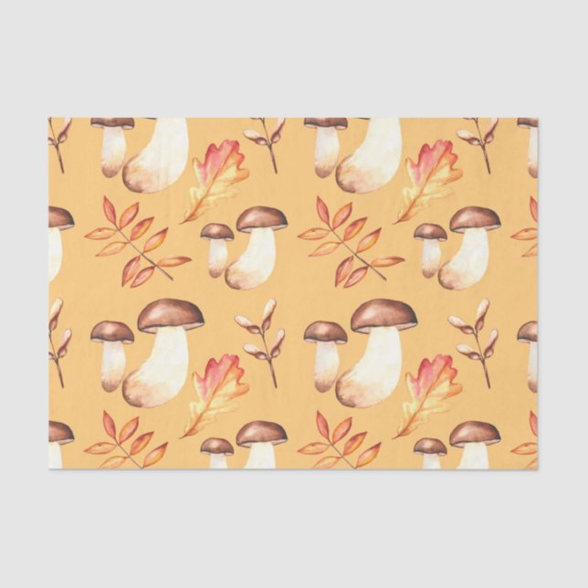 Herbstpilze (Design 30 Gelb/Orange Serie) Seidenpapier (Vorderseite)