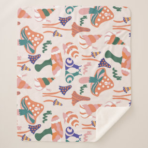 Herbstpilze, farbenfrohe, nahtlose Gestaltung. Sherpadecke