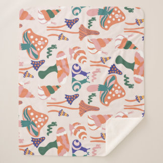 Herbstpilze, farbenfrohe, nahtlose Gestaltung. Sherpadecke