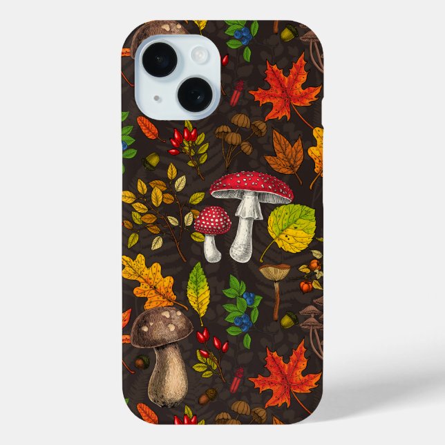 Herbstpilze, Nüsse und Beeren im Dunkeln Case-Mate iPhone Hülle (Rückseite)