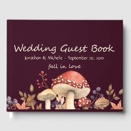 Herbstpilze und Hochzeiten von Pflanze in der Lieb Gästebuch