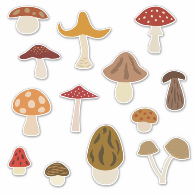 Herbstpilze Vinyl Stickers Aufkleber (Vorderseite)