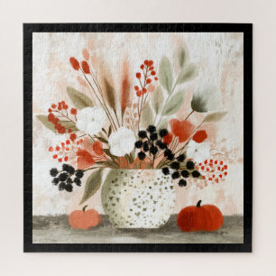 Herbstposy und rostgesprenkelter Topf Puzzle