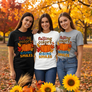 Herbstpreis: sinkende Farben steigen an Lächeln T-Shirt