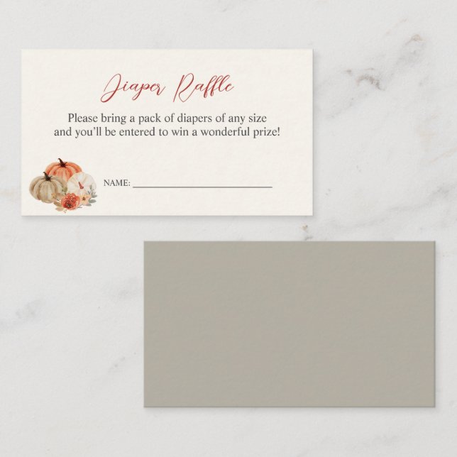 Herbstpumpen Blume Windelwölfe Begleitkarte (Vorne/Hinten)