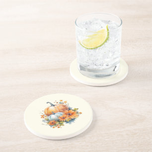 Herbstpumpen mit Blume und Folies Getränkeuntersetzer