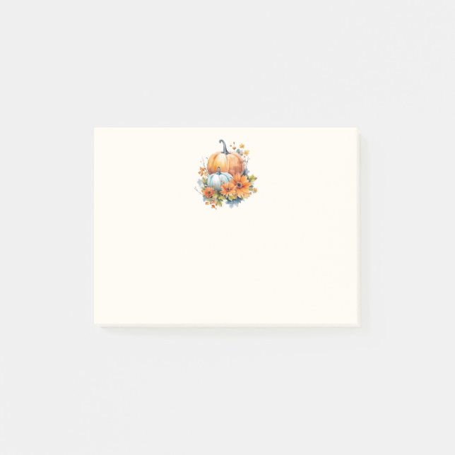 Herbstpumpen mit Blume und Folies Post-it Klebezettel (Vorderseite)