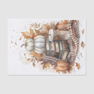 Herbstpumpen und Blume fallen Seidenpapier