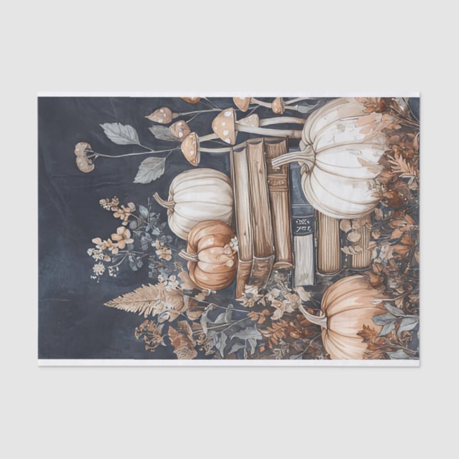 Herbstpumpen und Blume fallen Seidenpapier (Vorderseite)