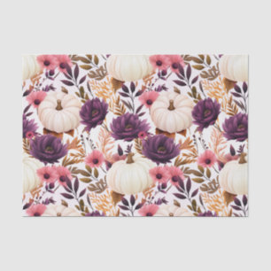 Herbstpumpen und Blume fallen Seidenpapier