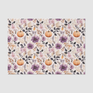 Herbstpumpen und Blume fallen Seidenpapier