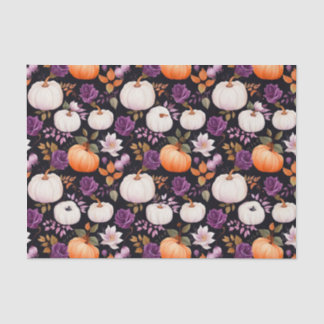 Herbstpumpen und Blume fallen Seidenpapier