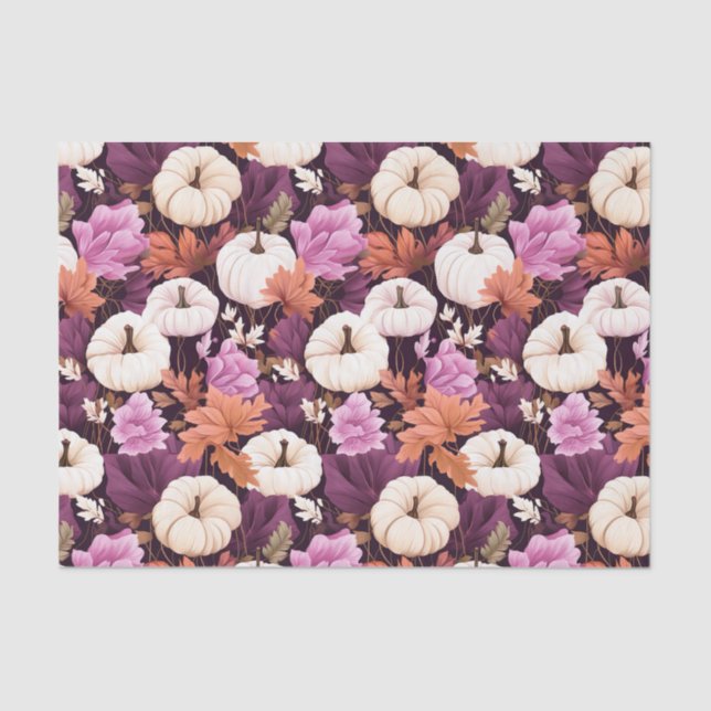 Herbstpumpen und Blume fallen Seidenpapier (Vorderseite)