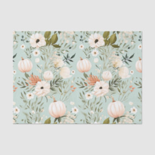 Herbstpumpen und Blume fallen Seidenpapier