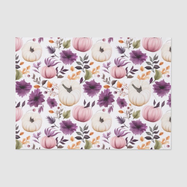 Herbstpumpen und Blume fallen Seidenpapier (Vorderseite)