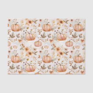 Herbstpumpen und Blume fallen Seidenpapier
