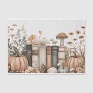 Herbstpumpen und Blume fallen Seidenpapier