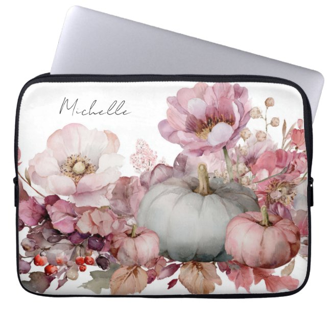 Herbstpumpen und Blume Laptopschutzhülle (Vorderseite)