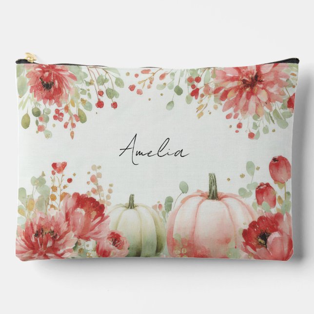 Herbstpumpen und Blume Zubehörtasche (Vorderseite)