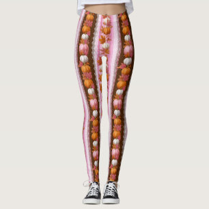 Herbstpumpen und Blumenspitzen Nahtloses Muster (2 Leggings